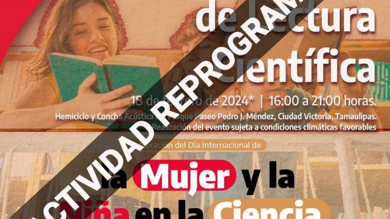 #CiudadVictoria | Queda Reprogramada «La Sala de Lectura Científica».