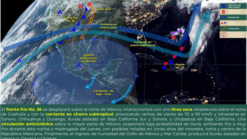 Clima para Tamaulipas 22 de Febrero