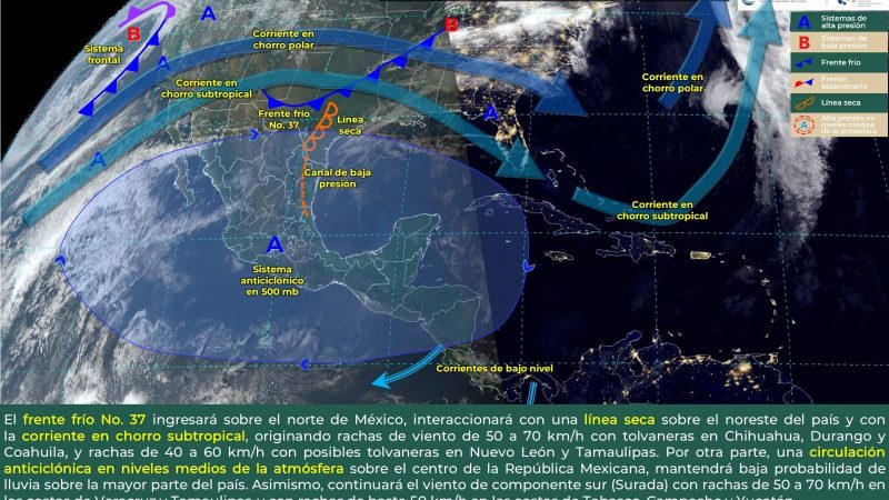 Clima para Tamaulipas 23 de Febrero