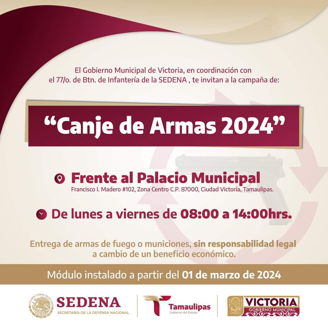 Canje de armas 2024 en Victoria»