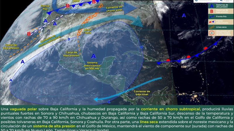 Pronóstico del tiempo para Tamaulipas 28 Febrero 2024