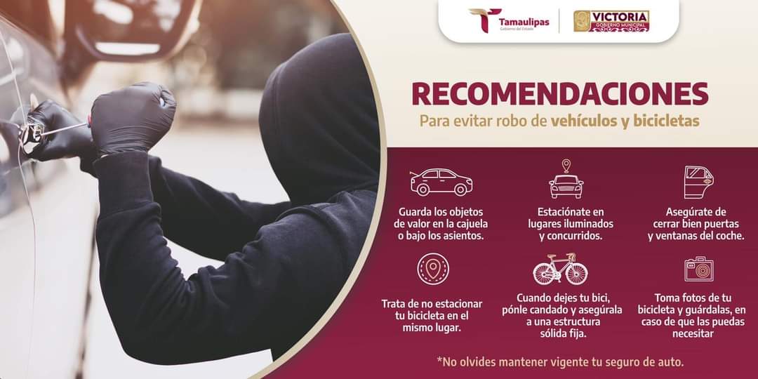 Recomendaciones para evitar robo de vehículos y bicicletas en la ciudad