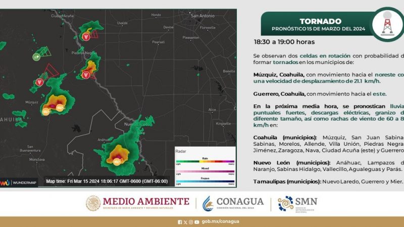 Pronóstico del tiempo para Tamaulipas 16 Marzo 2024