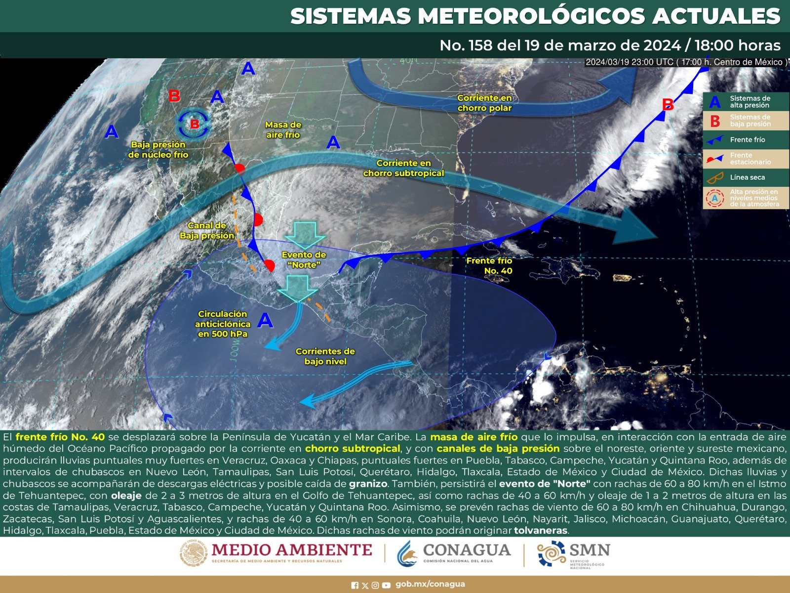 Pronóstico del tiempo para Tamaulipas 20 Marzo 2024