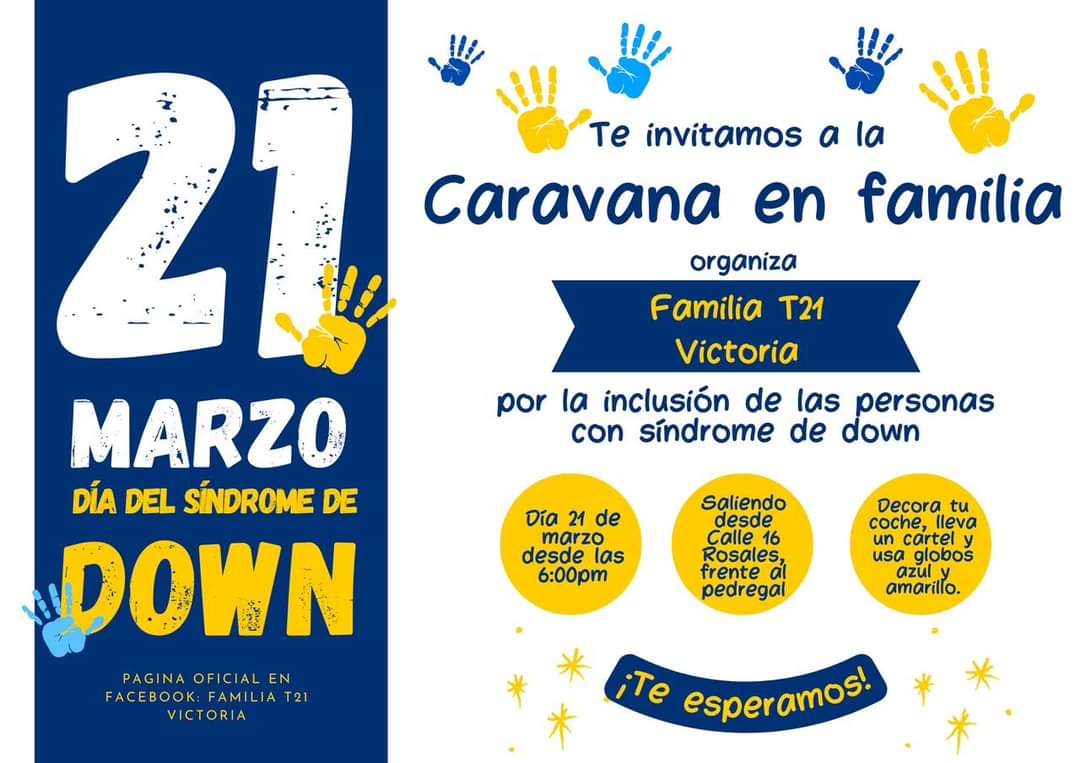 Caravana familiar en apoyo a la inclusión de personas con síndrome de Down este jueves