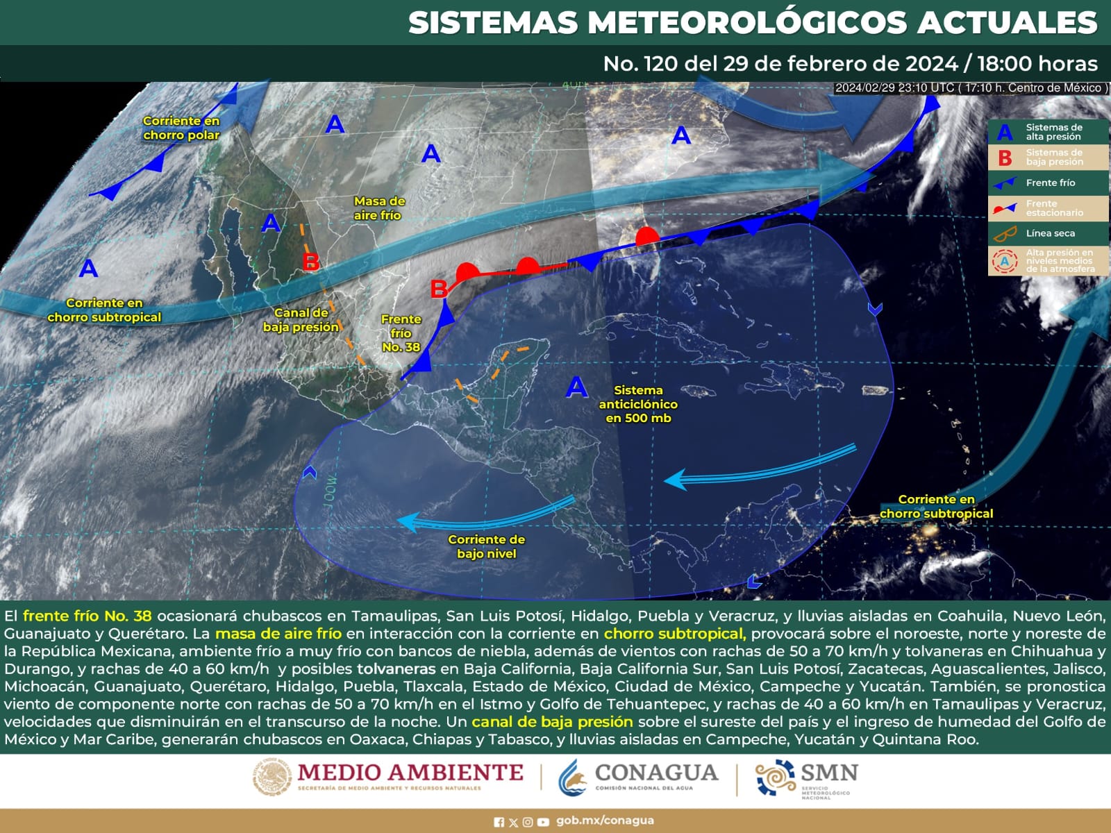Pronóstico del tiempo para Tamaulipas 1 Marzo 2024