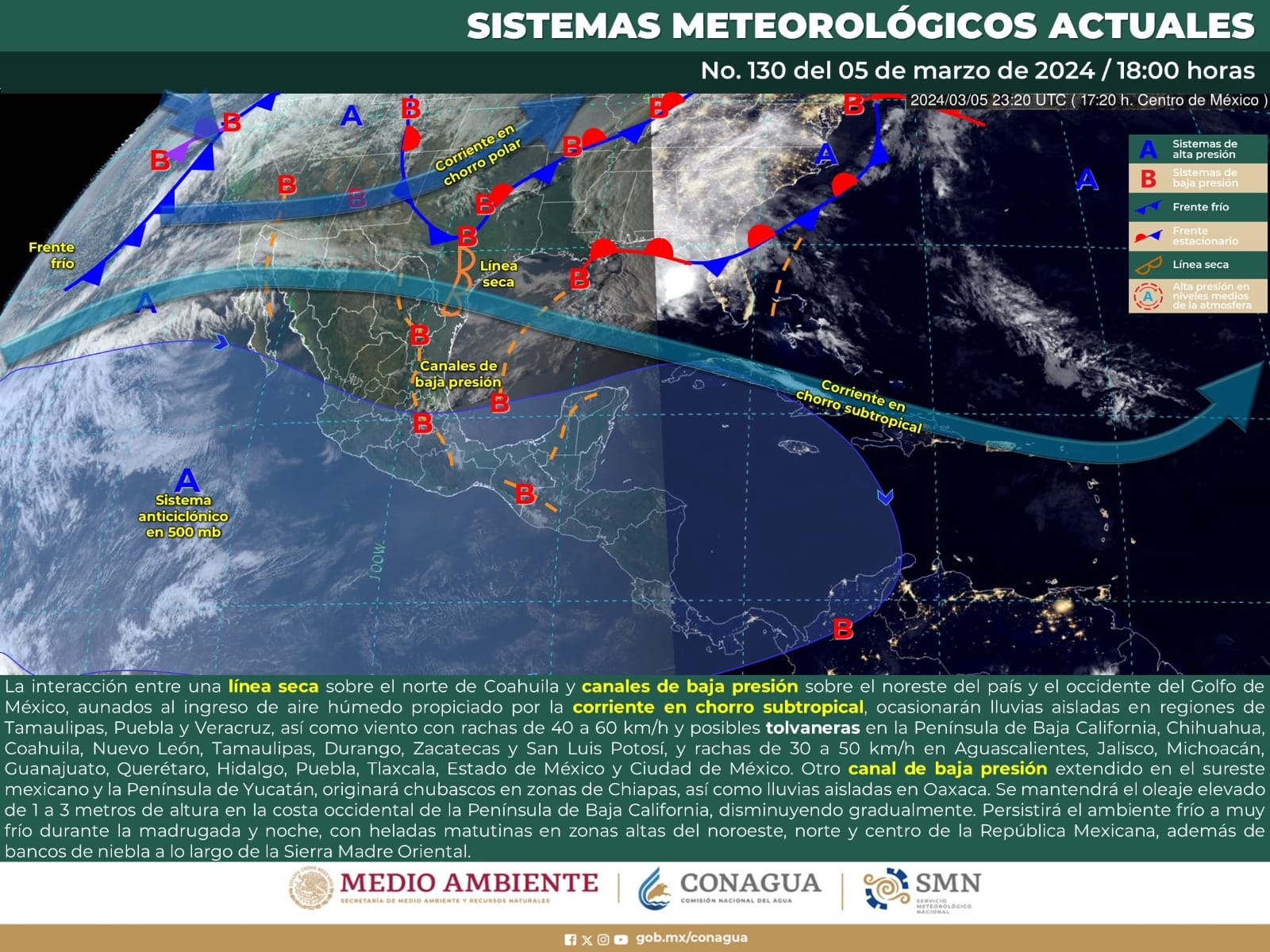 Pronóstico del tiempo para Tamaulipas 6 Marzo 2024