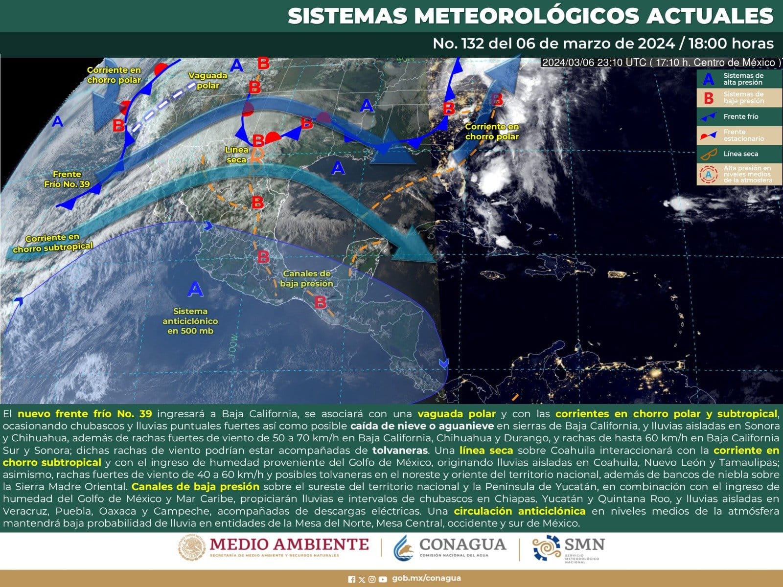 Pronóstico del tiempo para Tamaulipas 7 Marzo 2024