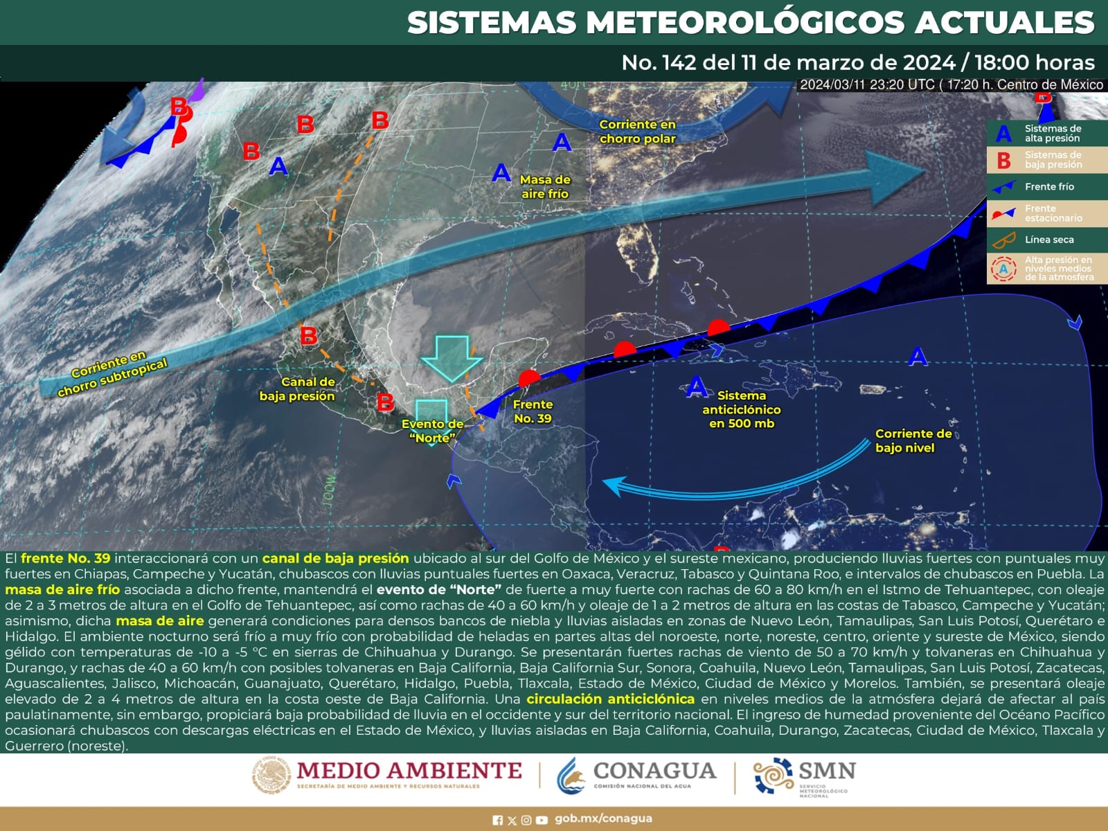 Pronóstico del tiempo para Tamaulipas 12 Marzo 2024