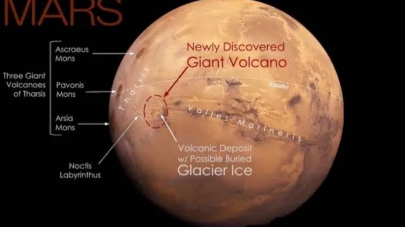 Descubren un enorme volcán en el planeta Marte