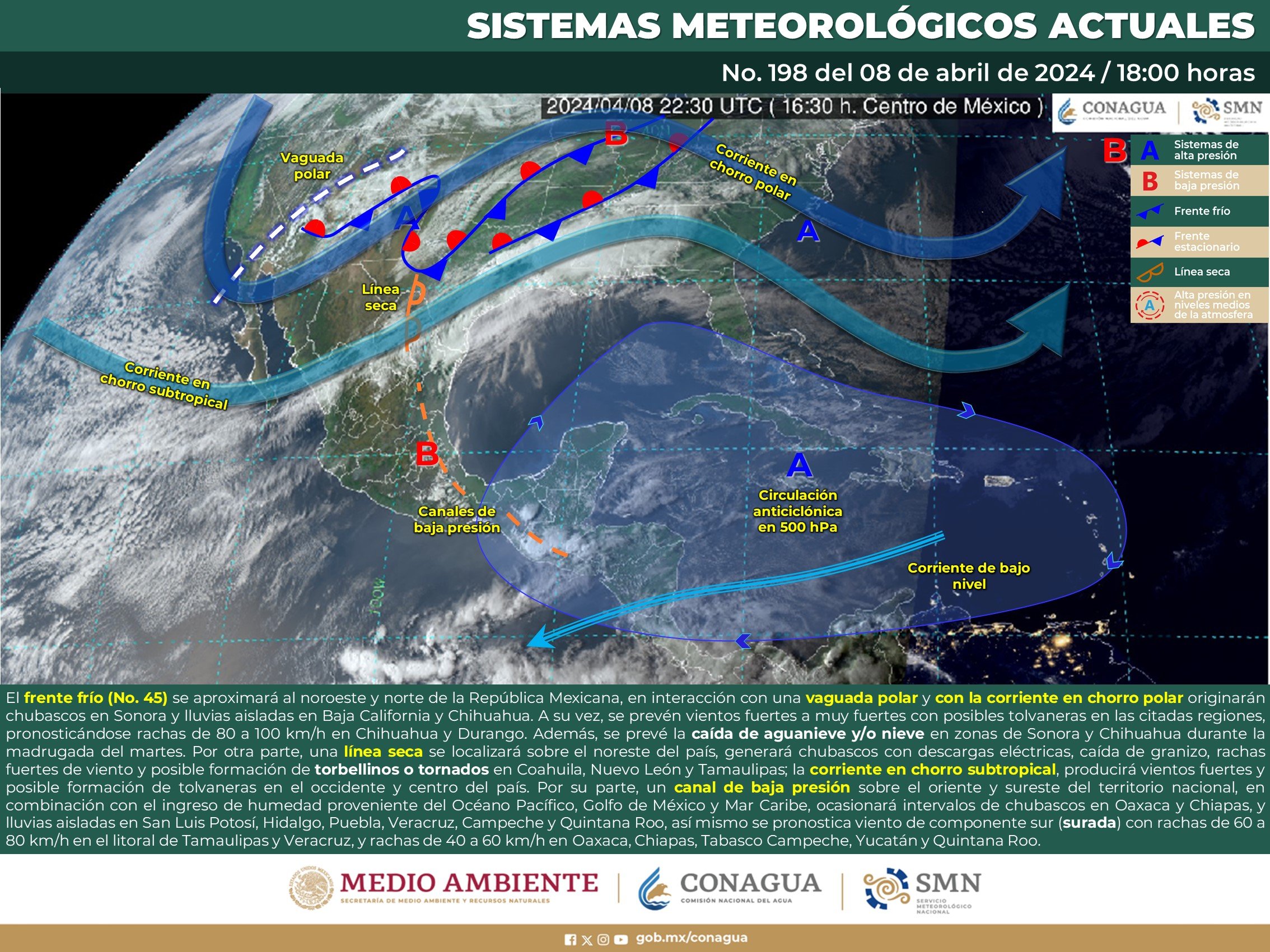 Pronóstico del tiempo para Tamaulipas 9 Abril 2024