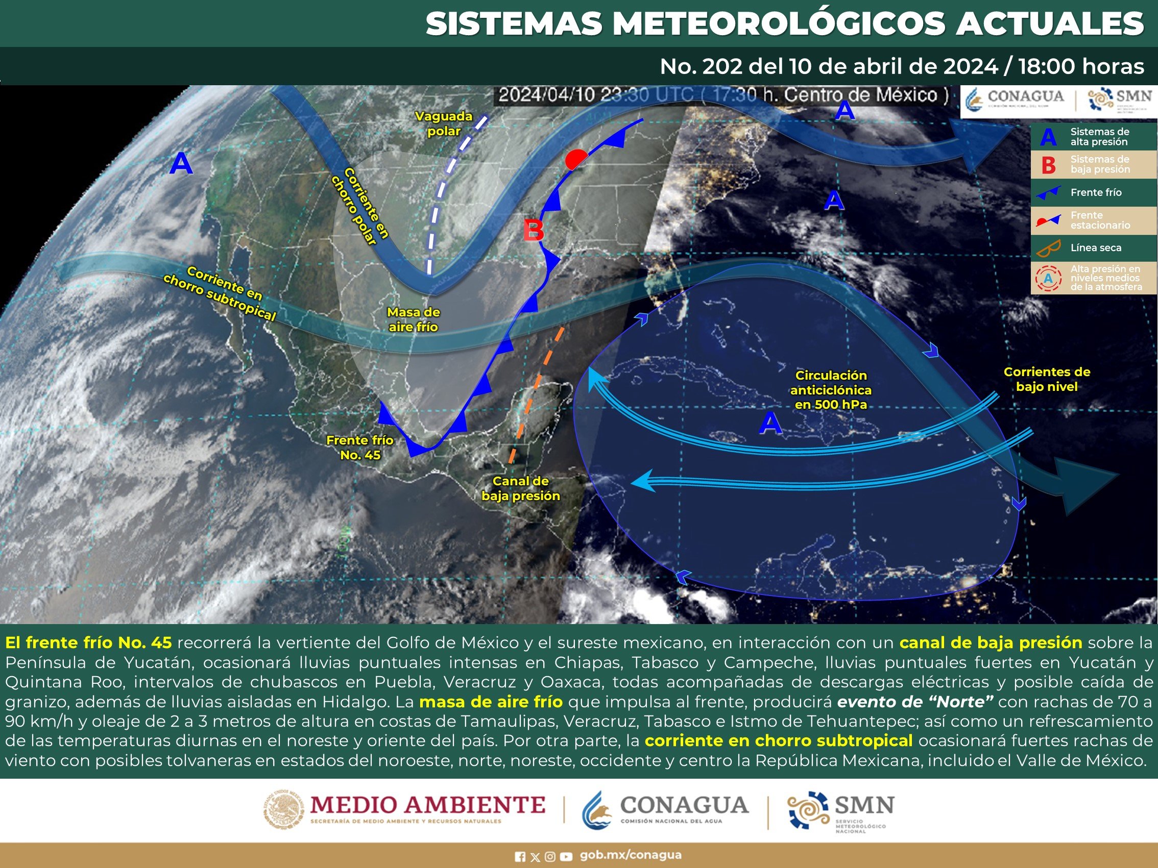 Pronóstico del tiempo para Tamaulipas 11 Abril 2024