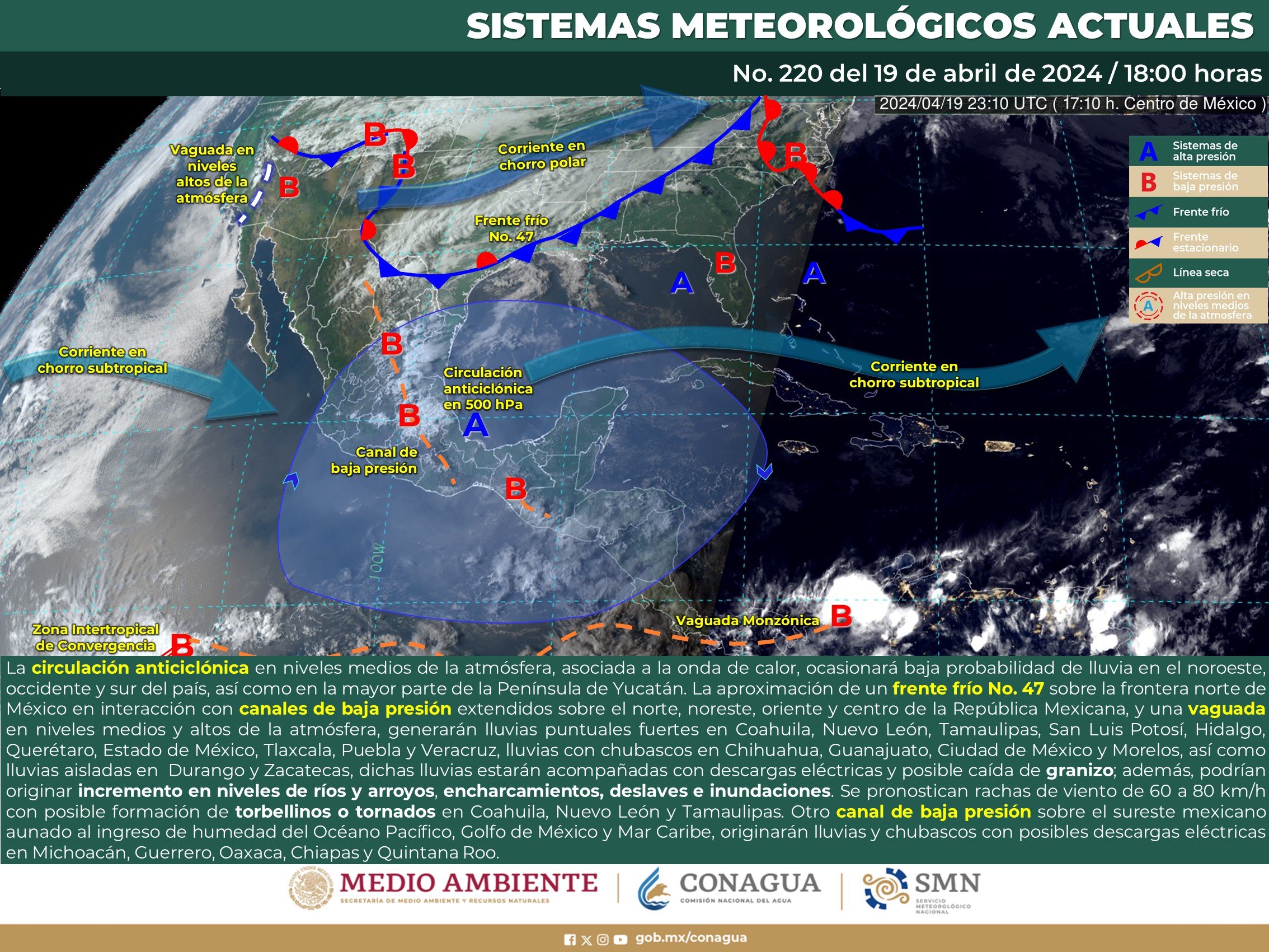 Pronóstico del tiempo para Tamaulipas 20 Abril 2024