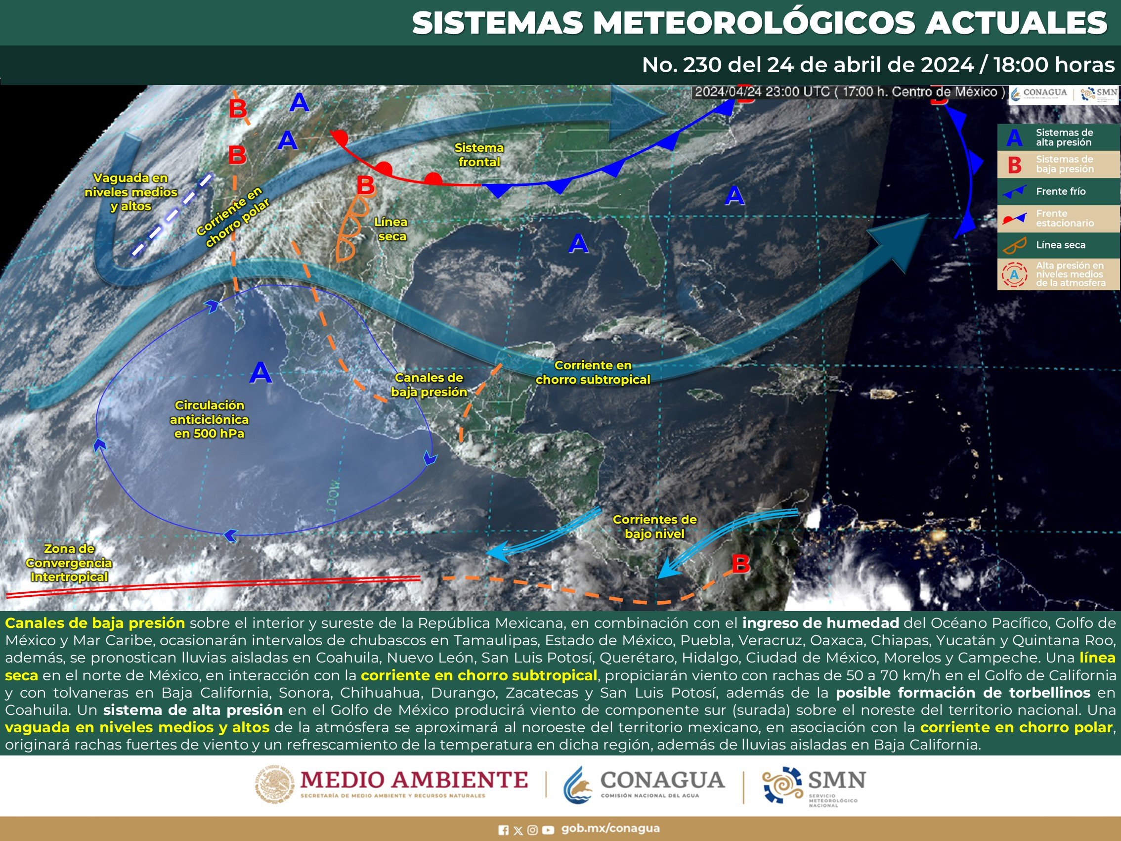 Pronóstico del tiempo para Tamaulipas 25 Abril 2024