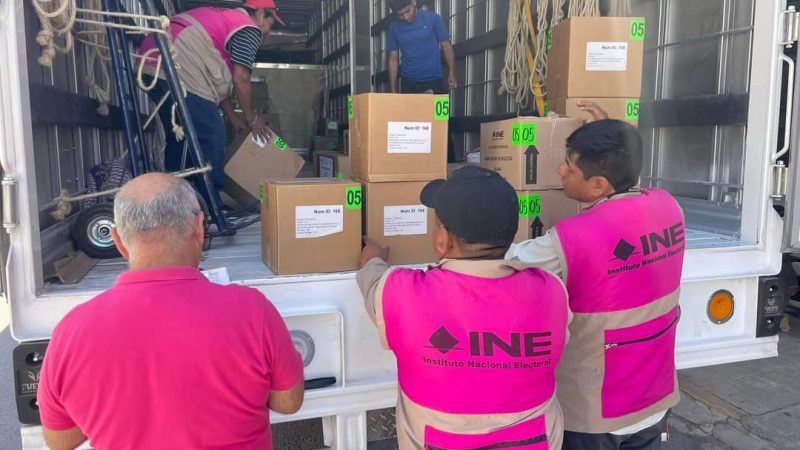 Material electoral llega a la 05 Junta Distrital del INE en Ciudad Victoria