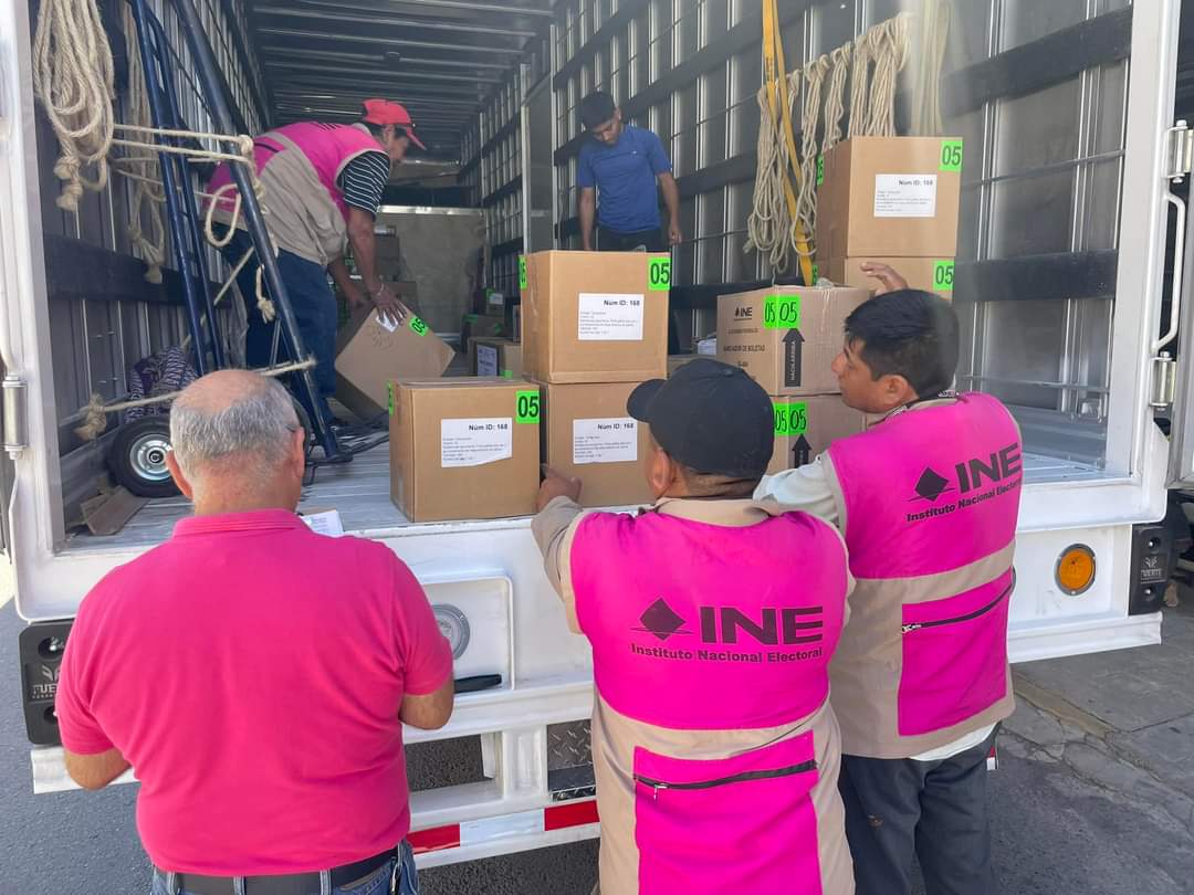 Material electoral llega a la 05 Junta Distrital del INE en Ciudad Victoria