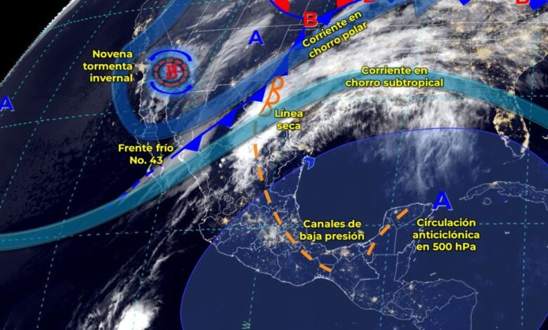 Nuevo frente frío traerá lluvias y tolvaneras a México en la primera semana de abril de 2024