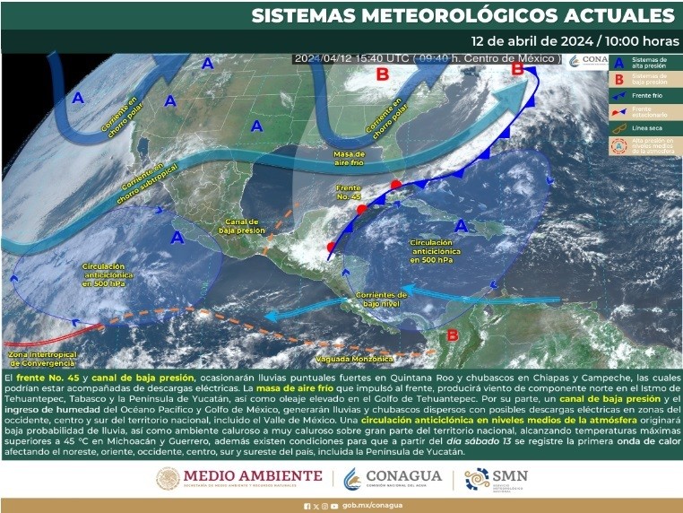 Pronóstico del tiempo para Tamaulipas 13 Abril 2024