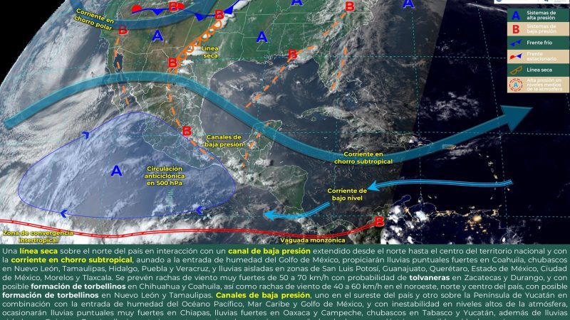 Pronóstico del tiempo para Tamaulipas 1 Mayo 2024