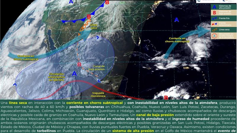 Pronóstico del tiempo para Tamaulipas 3 Mayo 2024