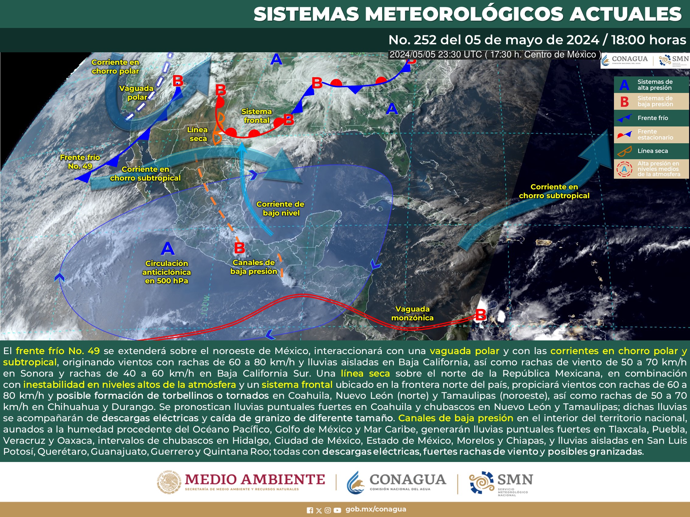 Pronóstico del tiempo para Tamaulipas 6 Mayo 2024
