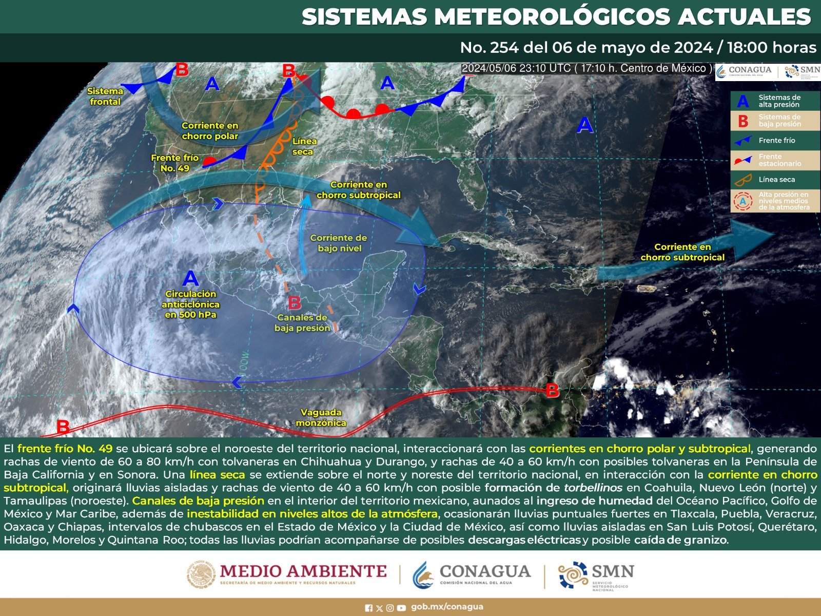 Pronóstico del tiempo para Tamaulipas 7 Mayo 2024