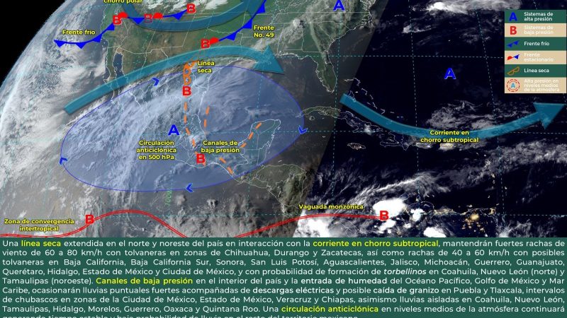 Pronóstico del tiempo para Tamaulipas 8 Mayo 2024