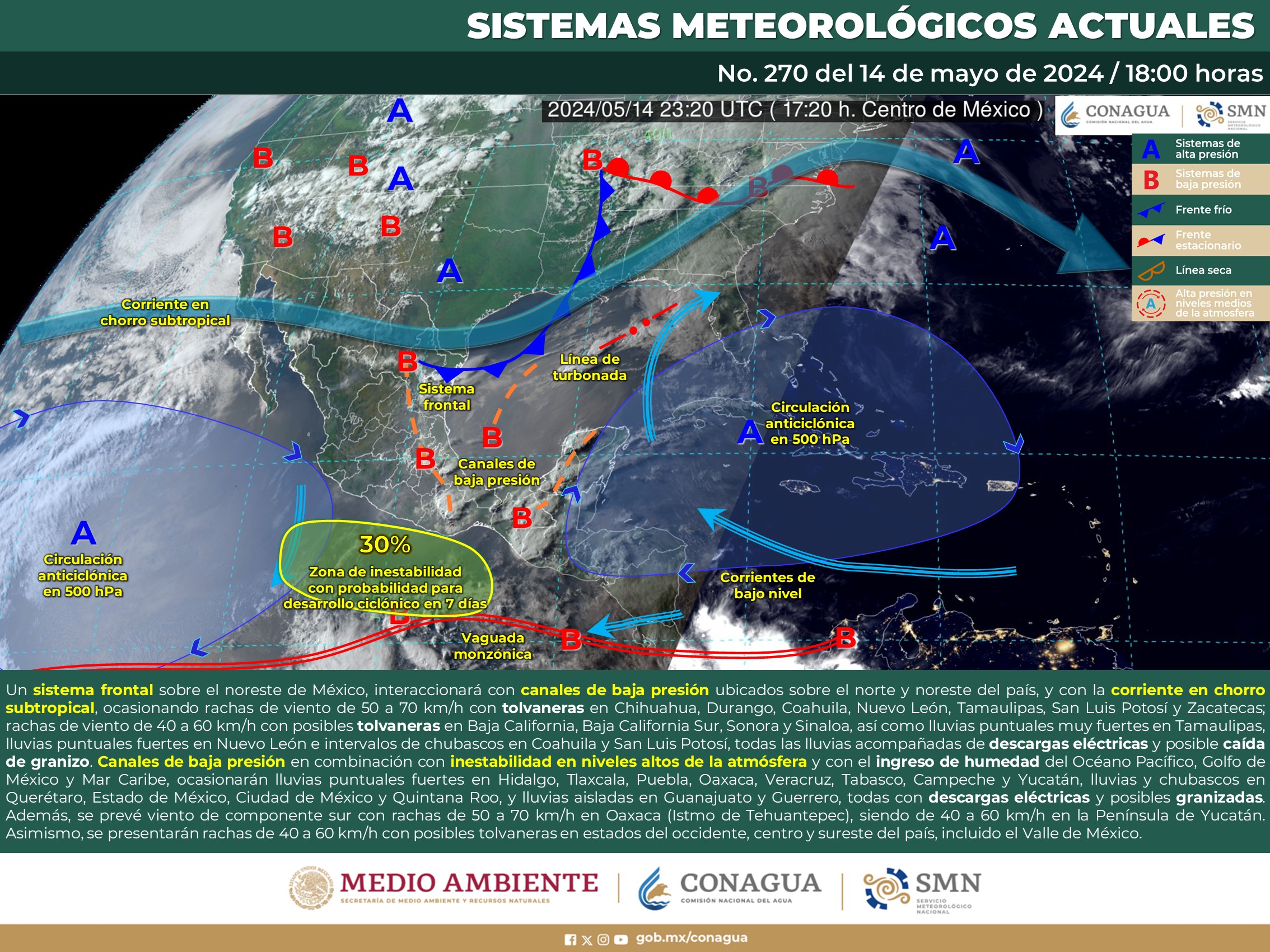 Altas temperaturas y lluvias, es el pronóstico para este miércoles en Tamaulipas