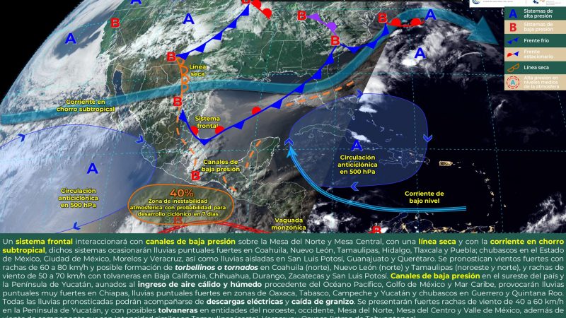 Pronóstico del tiempo para Tamaulipas 16 Mayo 2024