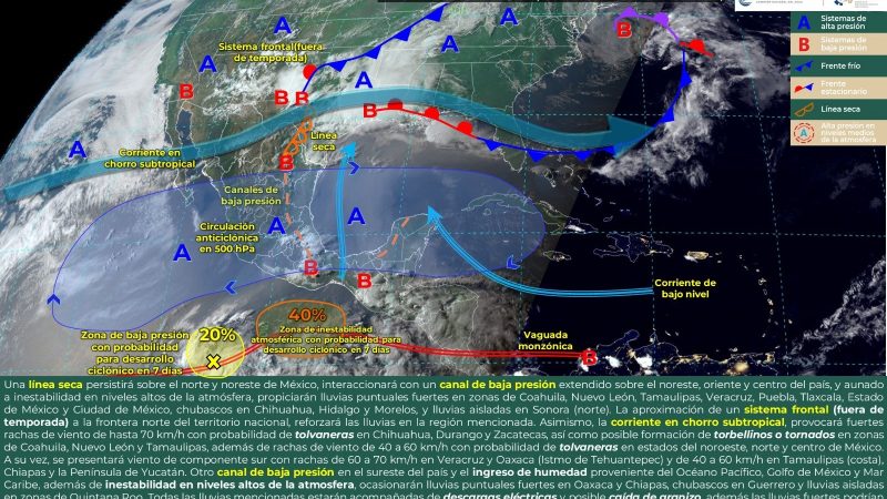 Pronóstico del tiempo para Tamaulipas 17 Mayo 2024