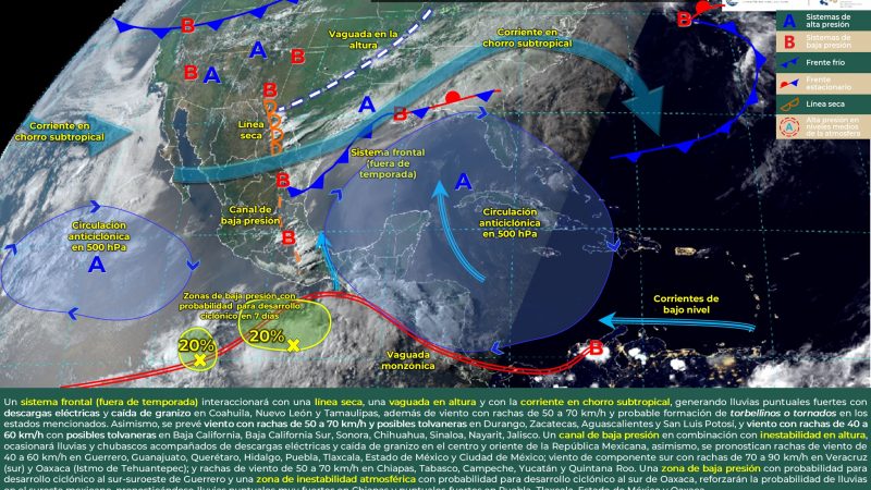 Pronóstico del tiempo para Tamaulipas 18 Mayo 2024
