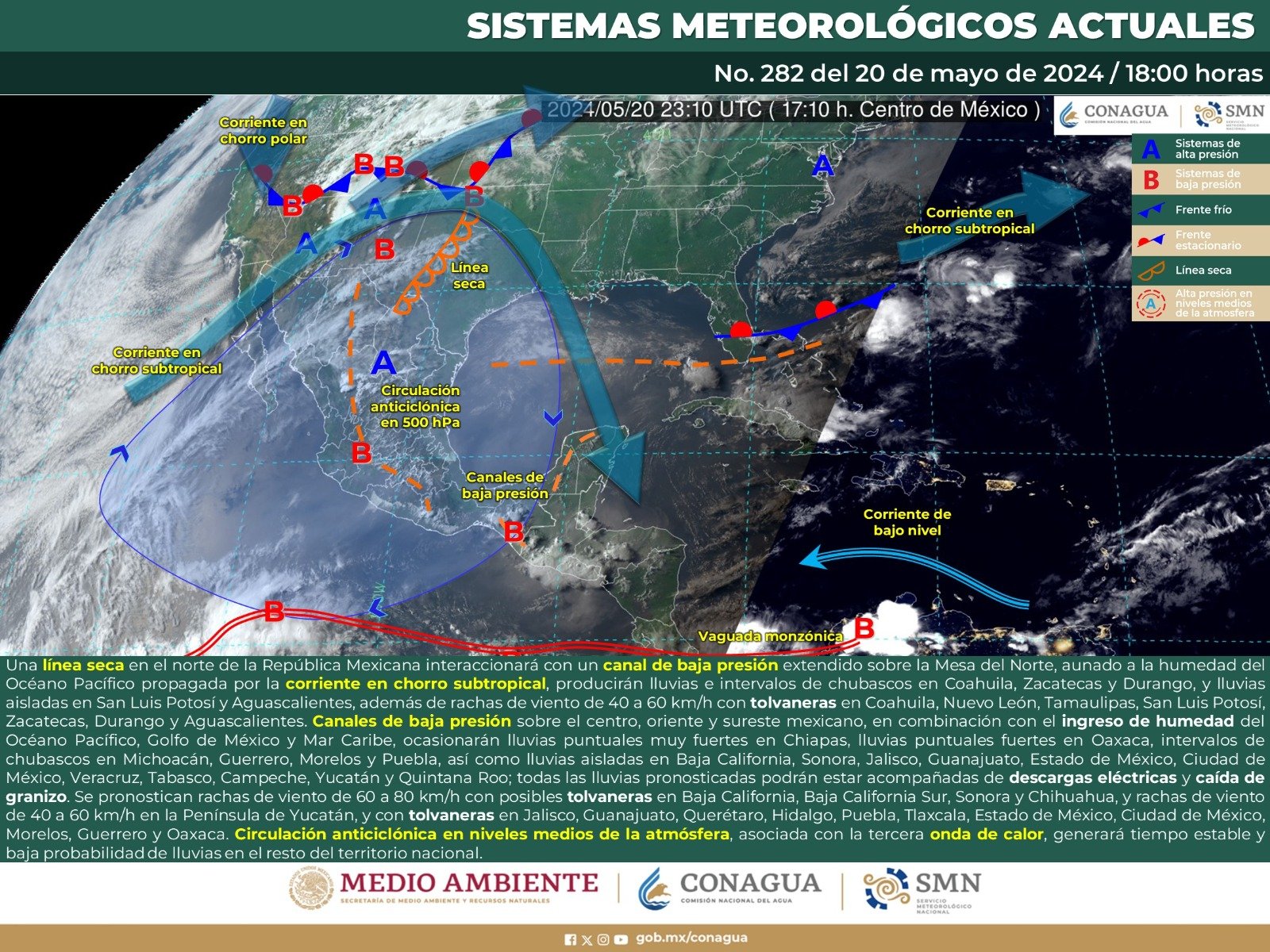 Pronóstico del tiempo para Tamaulipas 21 Mayo 2024