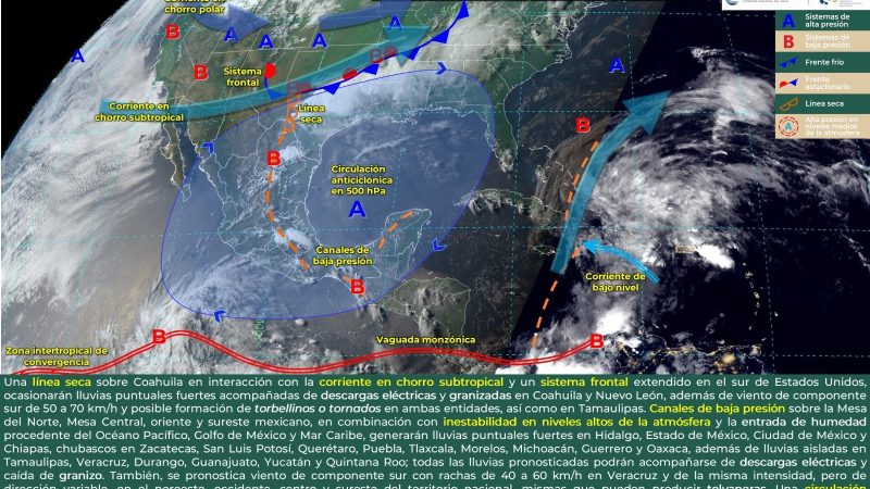Pronóstico del tiempo para Tamaulipas 23 Mayo 2024