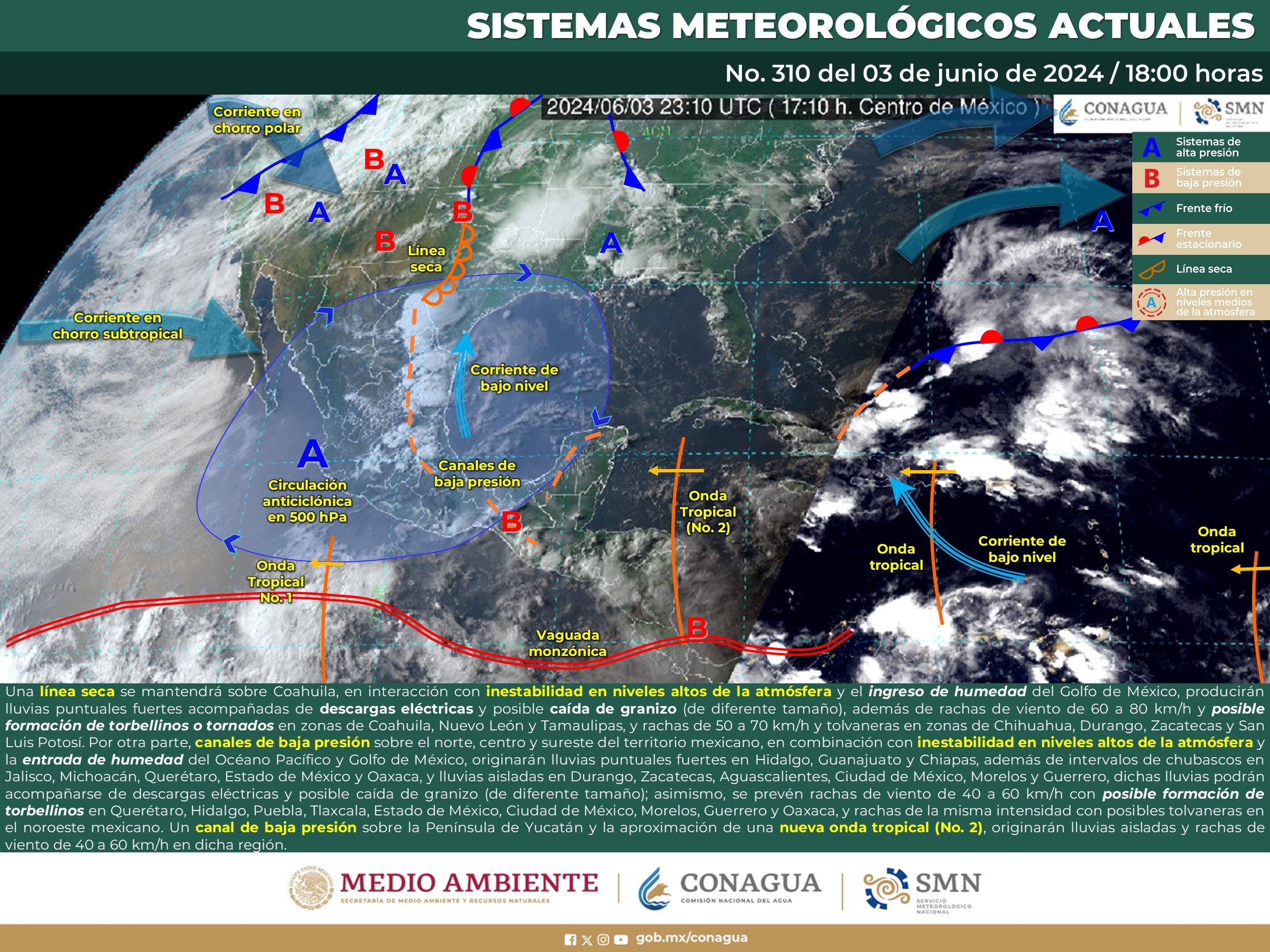 Pronóstico del tiempo para Tamaulipas 4 Junio 2024