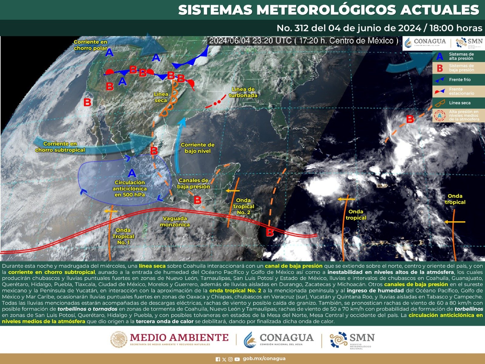 Pronóstico del tiempo para Tamaulipas 5 Junio 2024
