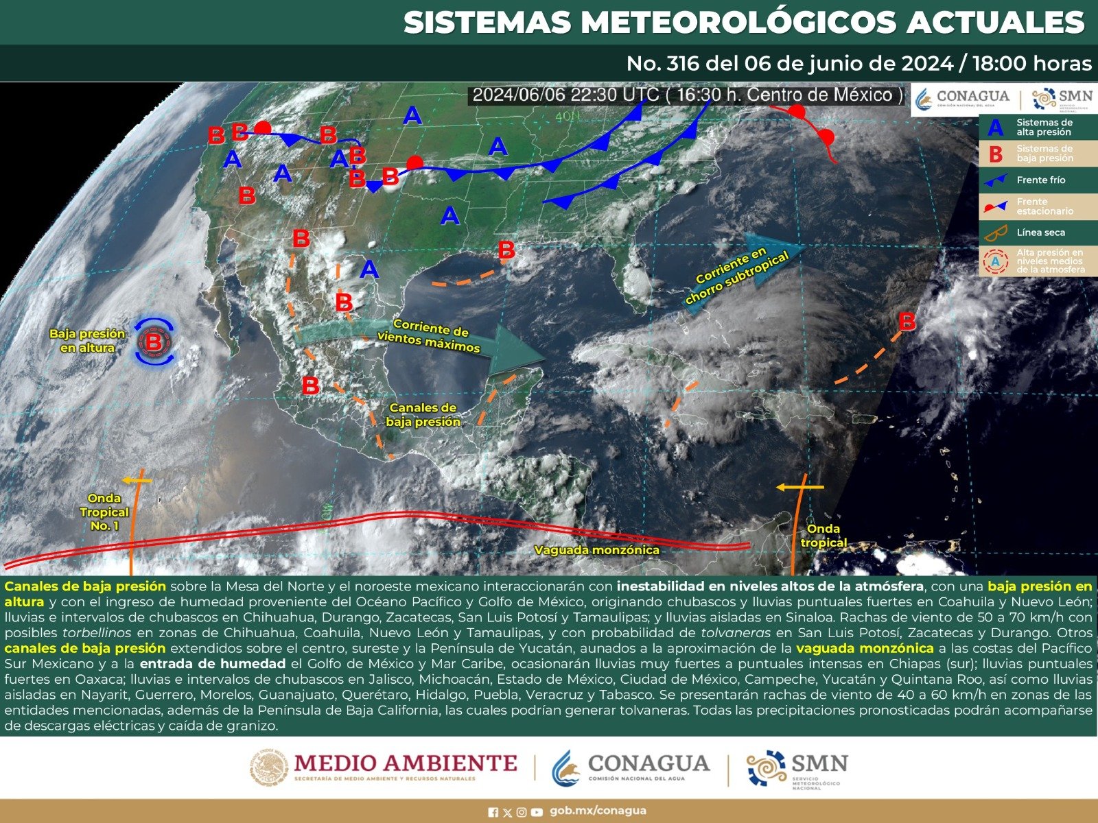 Pronóstico del tiempo para Tamaulipas 7 Junio 2024