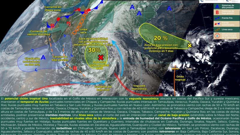Pronóstico del tiempo para Tamaulipas 19 Junio 2024