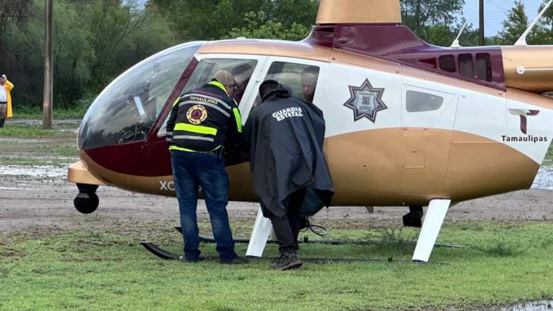 Implementan evacuación aérea en Tamaulipas ante la creciente del Río Purificación