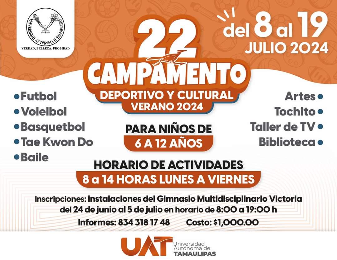 Invita UAT a vivir el Campamento de Verano Infantil 2024