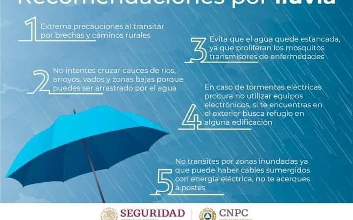 Protección Civil de Tamaulipas emite recomendaciones ante la temporada de lluvias