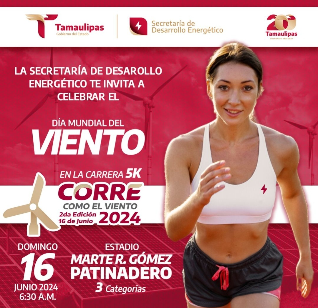 Tamaulipas celebrará el Día del Viento con carrera atlética en Ciudad Victoria