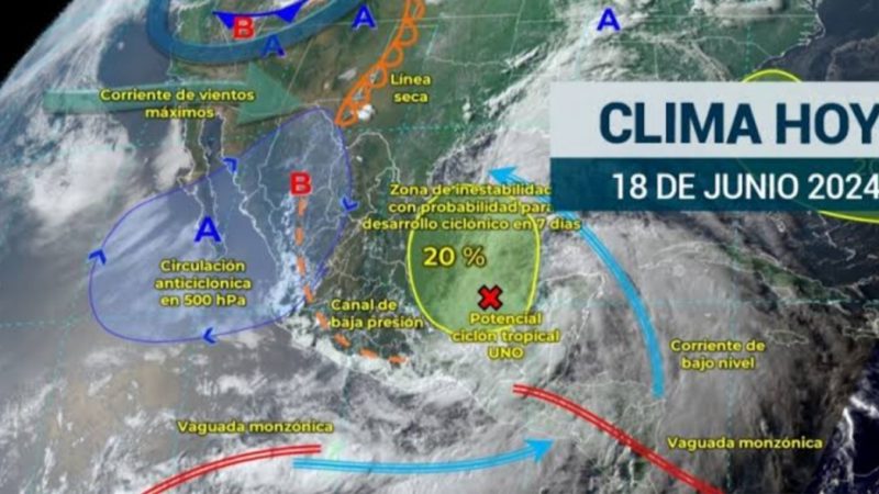 Pronóstico del tiempo para Tamaulipas 18 Junio 2024