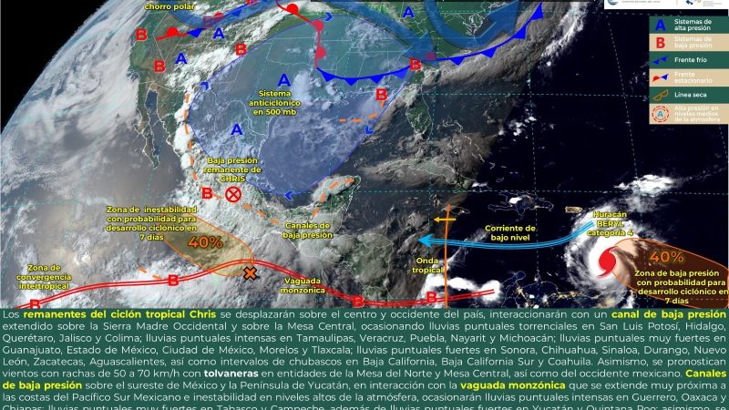 Pronóstico del tiempo para Tamaulipas 2 Julio 2024