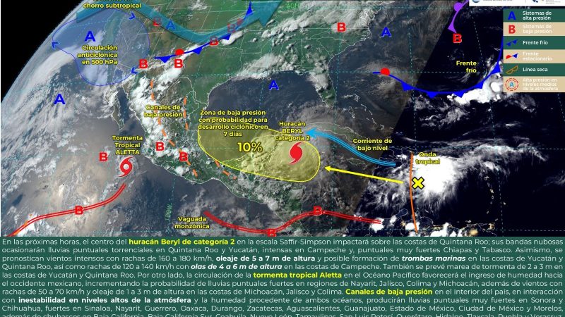 Pronóstico del tiempo para Tamaulipas 5 Julio 2024