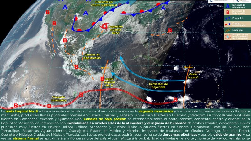 Pronóstico del tiempo para Tamaulipas 9 Julio 2024