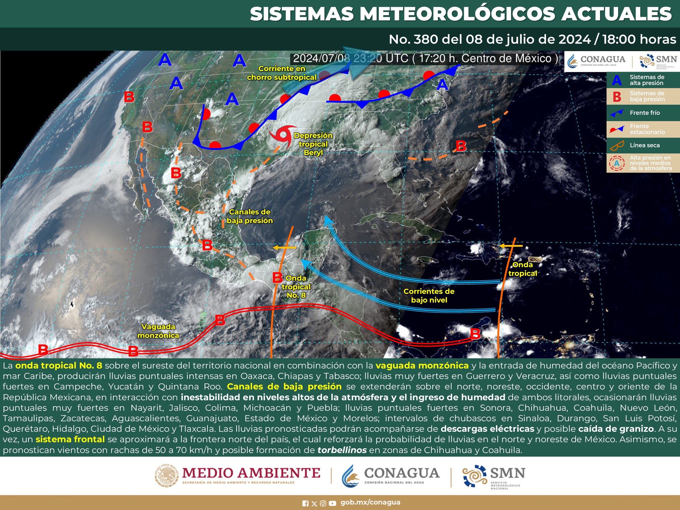 Pronóstico del tiempo para Tamaulipas 9 Julio 2024