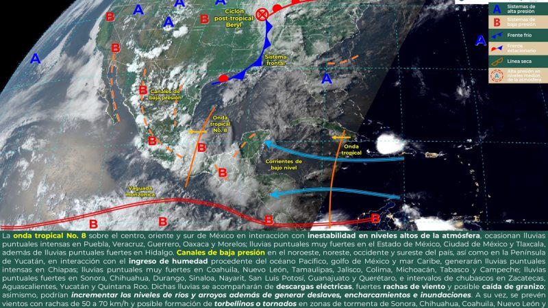 Pronóstico del tiempo para Tamaulipas 10 Julio 2024