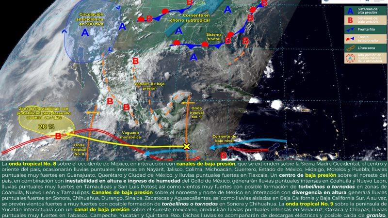 Pronóstico del tiempo para Tamaulipas 12 Julio 2024