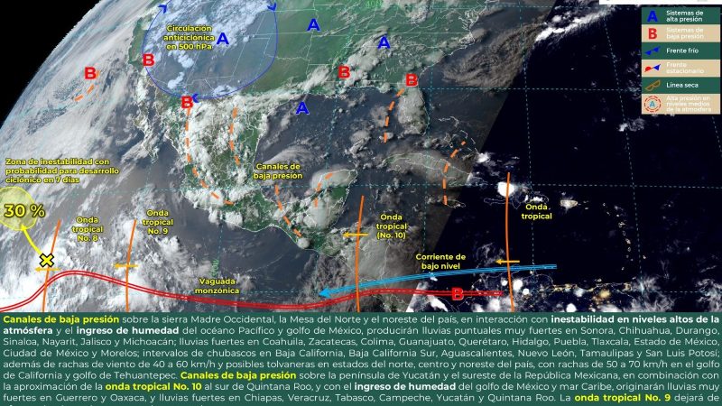 Pronóstico del tiempo para Tamaulipas 15 Julio 2024