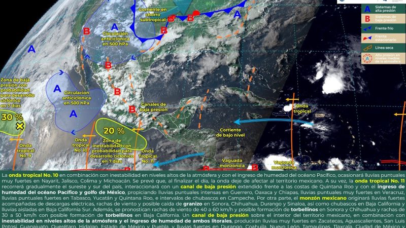 Pronóstico del tiempo para Tamaulipas 18 Julio 2024